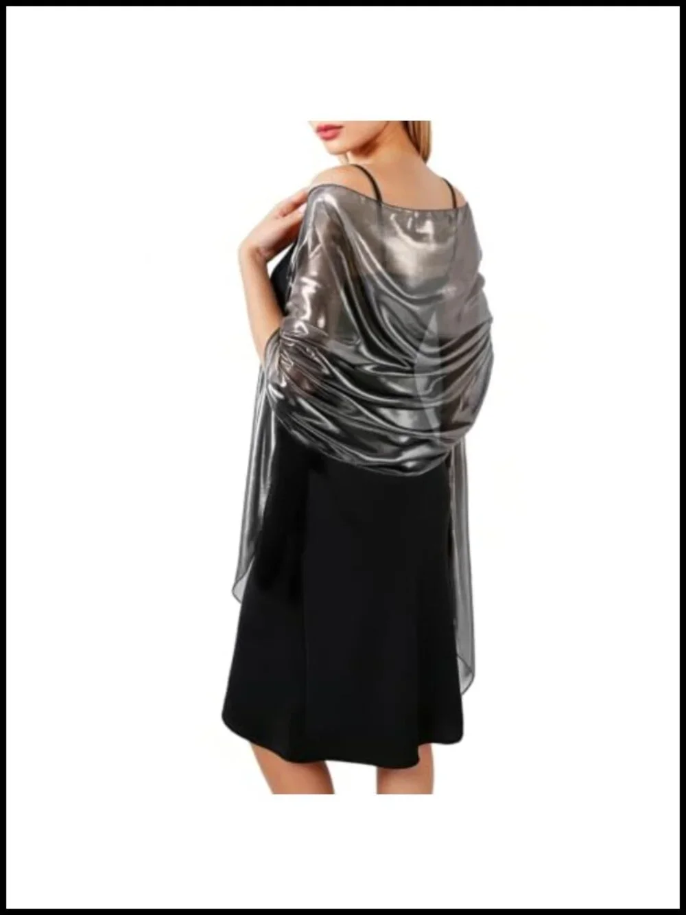 Sparkly Sequin Pashmina Shawl Wrap for Women Formal Evening Party Cover Up